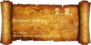 Kotter Márta névjegykártya